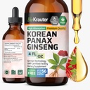 BIO KRAUTER Korean Red Ginseng Extract Liquid - Alkohol & cukr zdarma Panax Ginseng Dodatek - Vegan Imunitate Supplement - 4 Fl. Oz.
