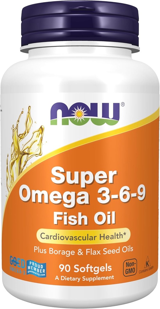 Acum Suplimente, Super Omega 3-6-9 1200 mg cu un amestec de pește, Borage și ulei de semințe de in, 90 Softgels