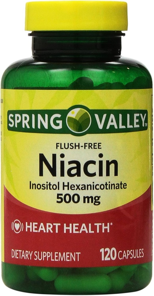 עמק האביב - Flush Free Niacin (B-3) 500 מ"ג, 240 קפסולות (2 בקבוקי 120)