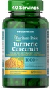 Puritan's Pride Turmeric Curcumin 1000mg, Standarized to 95% Cucuminoids, Herbal Dietary Supplement for Antioxidant Health, 120 Rapid Release Capsule