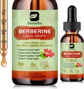 Berberine HCL Supplement med Ceylon Cinnamon - Liposomal Berberine Phytosome Liquid Drops med gurkmeja, Ceylon Cinnamon, Bitter Melon, Milk Thistle, AMPK Aktivator för Digestion Support