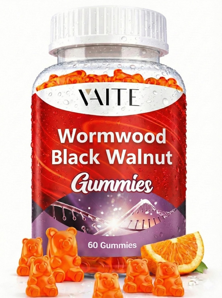 Black Walnut Wormwood Gummies - Herbal Supplement with Artemisia Annua Herb & Juglans nigra Hull for Digestive Wellness & Natural Body Cleanse, Non-GMO & Gluten Free Supplements - 60 Gummy Chewables