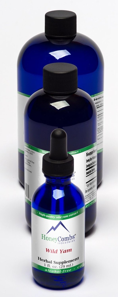 HoneyCombs Wild Yam - Wspiera Kobiece Reproductive Health, PMS Relief i więcej - Alcohol- Free Liquid Extract 8 Oz