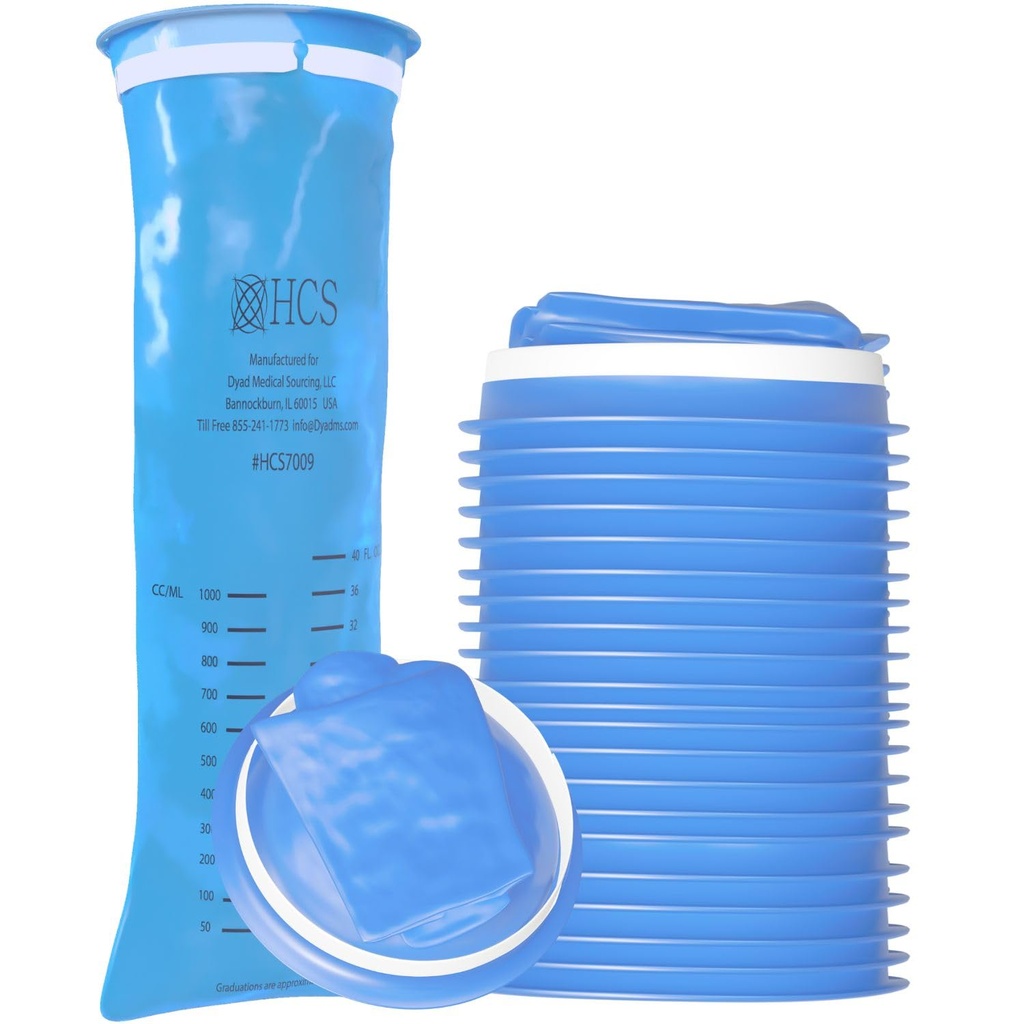 HCS Bulk Vomit Bags Disposable, Adults, Kids, Emesis, Throw Up, Barf, Puke | 144/Case, Car, Air Travel, Home, First Trimester Pregnancy Nausea, Morning Sickness, Hospital Patient, Medical, Blue