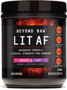 BEYOND RAW LIT avansert pre trening formel, søt og tart, for energi, fokus, utholdenhet, pumper, med 300mg rask og målrettet frigivelse koffein, kreatin, Betain, Beta Alanine, Taurin, 20 serveringer