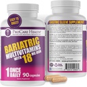 Salut Bariatric Multivitamin amb Iron 18mmg (03 de mes) - Post-Op Baratrica Viminats per Gastrics Bariarics Baratrics Surgery, ajuda a la recuperació (90 Easy per empassacions)