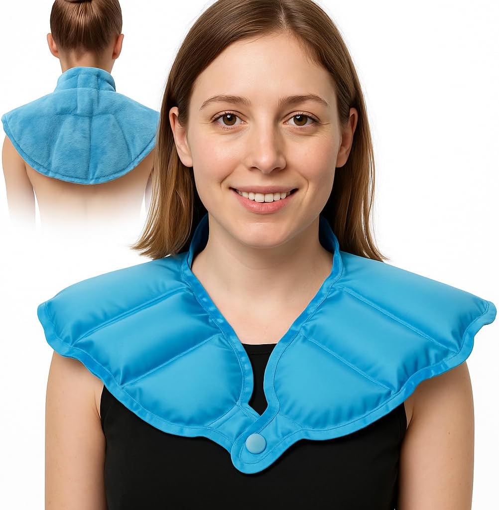 Ice Pack for Neck and Shoulders Upper Back Pain Relief, Large Gel Neck Ice Pack Wrap, Reusable Hot Cold Compress Therapy for Rotator Cuff Injury, Swelling, Muscle Relaxing and Soothing
