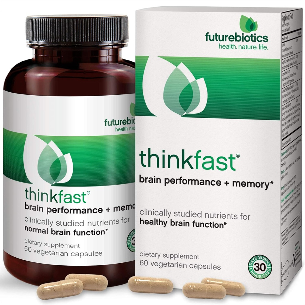 Futurebiotika ThinkFast, Brain Performance og minne, 60 vegetariske kapsler
