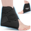 Hilph Ankle Ice Pack Wrap for Shealth, Reusable Gel Cold Pack for Ankle Sprained, Hot Cold Compress for Surgery Resource, Plantar Fasiitis, Foot Pain Relief, Shouse, Achilles Tendonitis, Black
