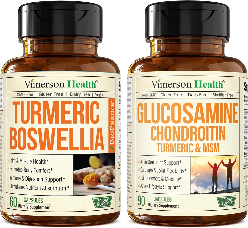 Turmeric Curcumin Supplement with Boswellia Serrata Extract & Glucosamine Chondroitin MSM and Turmeric Supplement
