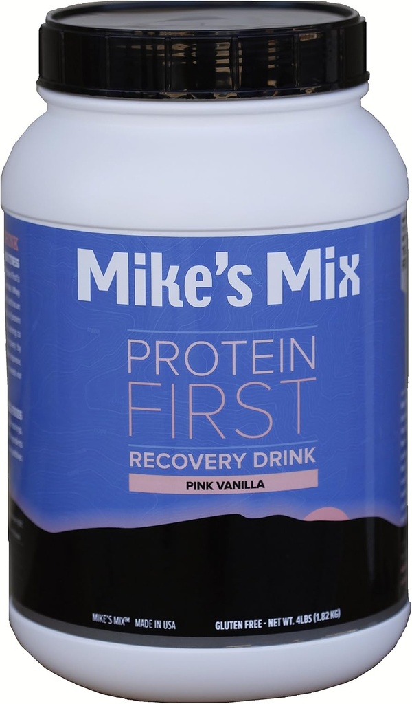 Mike's Mix Protein First Recovery Drink 4 lbs-Pink Vanilla, Real Food Product, Simple and Natural …