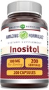 Amazing Formulas Inositol 500 mg 200 Capsules Təhlükəsizlik B8 | Gluten Free / ABŞ