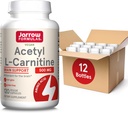 Jarrow Formulas Acetyl L-Carnitine 500 מ"ג, תוספת תזונתית, Amino Acid Support for Brain Health and Antioxidants, 120 קפסולות Veggie, 120 יום אספקה (Pack של 12)