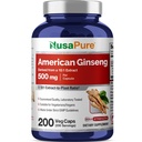 NusaPure American Ginseng Capsules, 500 mg, 200 Veg Capsules (Non-GMO, Vegan)