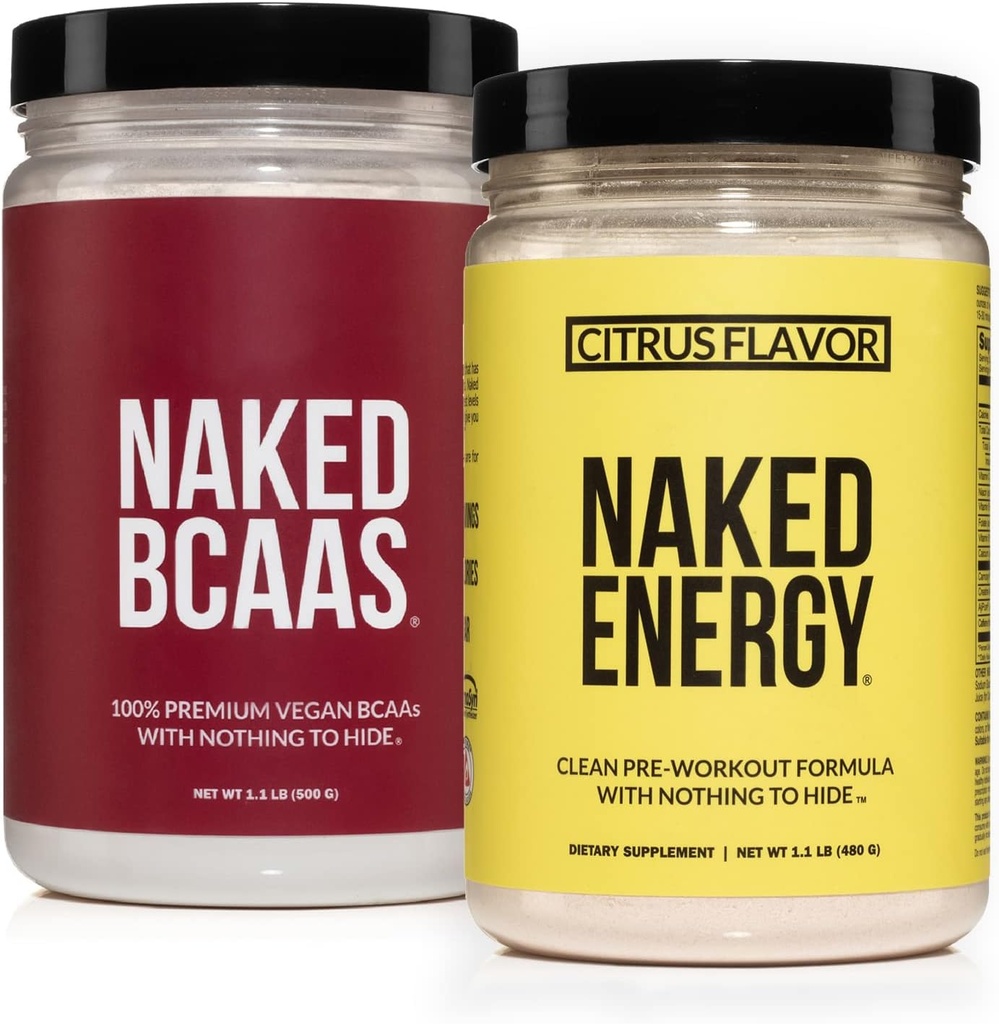 NAKED Vegan Energy and Performance Bundle Citrus Energy BCAAS Aminohapot jauhe