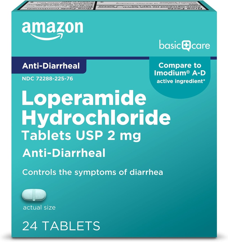 Basic Care Loperamid Hydrochloride Tablety, 2 mg, Anti- Diarrheal, 24 Počet balení po 1) (Balení se může lišit)