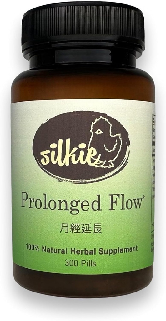 Silkie Prolonged Flow Supplement - Supporto bilancia ormonale, Diminuisce e Regola Ciclo mestruale, Flash Hot & Night Sweats Relief, 300 Conte