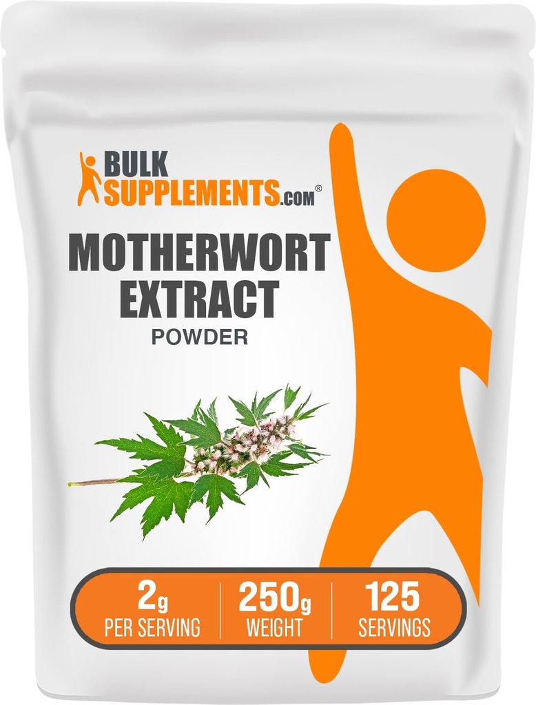 BulkSuplements.com Motherwort Extract Powder - Motherwort Suplement, Herbal Suplemen - Gluten Free, 2g per Serving, 250g (8.8 oz) (Paket 1)