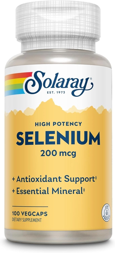 Solaray Seleni 200 Mcg High Potència, 100 Ct