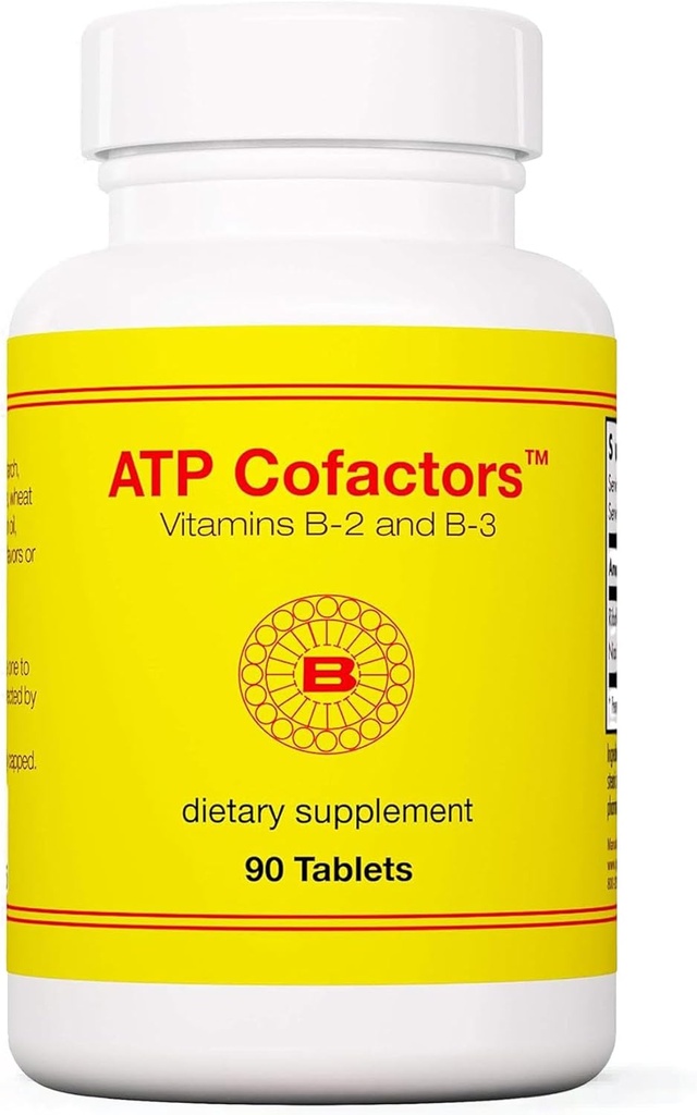 Optimox ATP Cofactores - Complexo de vitamina B para mulleres e homes, vitamina B2 e B3, 100mg Riboflavin e 500mg Niacina, Tablets multivitamínico de alta potencia para apoio enerxético - 90 Condes