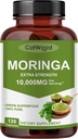 Moringa Supplement 10,000mg per servering, 100% Moringa Powder Organic, Moringa Leaf Extract Powder, Moringa Capsules Organic, Non- GMO, Gluten Free, 120 Capsules