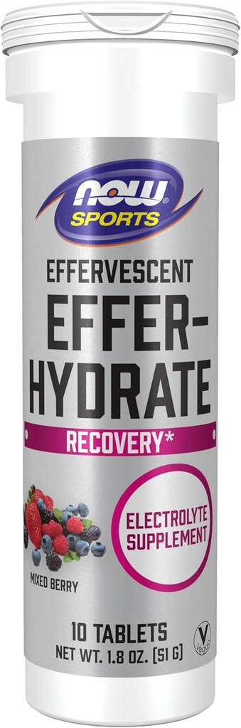 Ara menjars esportius Nutrition, Efervescent Efer-Haydrat, Electrolyte suplementari, Recovery *, barrejada Berry, 10 taules