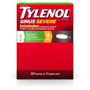 Tylenol Sinus Severe Daytime Caplets, 325mg Acetaminophen, 50 x 2 ct | Guaifenesin 200mg, Phenylephrine HCl 5mg, Non-Drowsy Pain Reliever, Expectorant & Nasal Decongestant