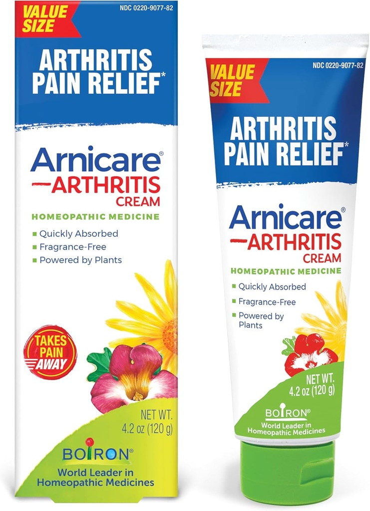 Boiron Arnicare Artretitis Cream for Pain Relief of Knees, Hands, Wrists, Elbons, Joints & Muscles - Szybko Absorbowane & Fragrance- Free - 4.2 oz