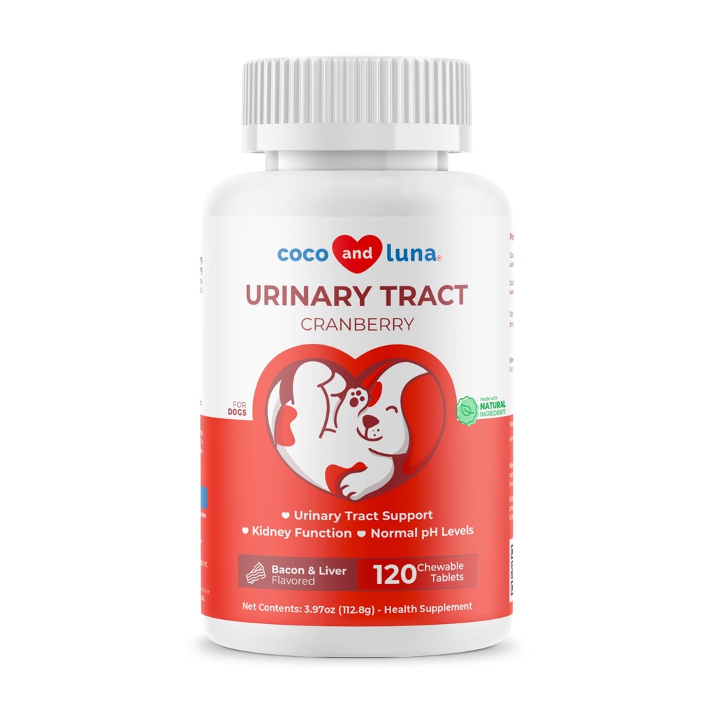 Cranberry for Dogs 120 Tablets - UTI, Bladder Health & Incontinence | Cranberry extract for UTI prevention, bladder health & urinary tract support. Helps reduce bladder stones & incontinence.