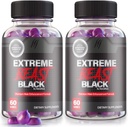 (2 Pack) Extreme Beast Black Gummies - Extreme Beast Black Supplement pro muže, Denní Formule pro špičkové výkonnosti, Extreme Beast Black Premium Formulation, Ji Beast Recenze (120 Gummies)