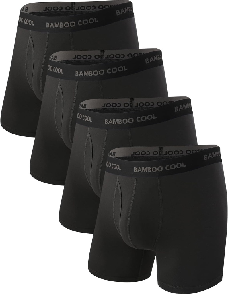 BAMBOO COOL Pánske Ultra priedušné spodné prádlo,No Riding Up Boxer Briefs with ComfortFlexible Waistband,Mbalenie