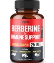 Premium Berberine Supplement with Ceylon, Ashwagandha, Turmeric, Milk Thistle, Elderberry & Black Pepper - Supports Defense System, Cardiovascular & Gastrointestinal - 60 Capsules