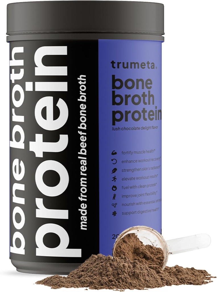 Beef Bone Bront Protein Priwder - Collage Purificat amb 9 amino Acids per a Muscle i Skin Skin - Chocolate Rich Flavor per a una experiència i nutriosa.