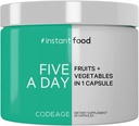 Codeage 5 1 Single Capsule - All-in-One Pill 15 Greens & Fruits ilə bütün Food Instantfood - Vegan Vitaminlər Tamam - GMO - 30 ct
