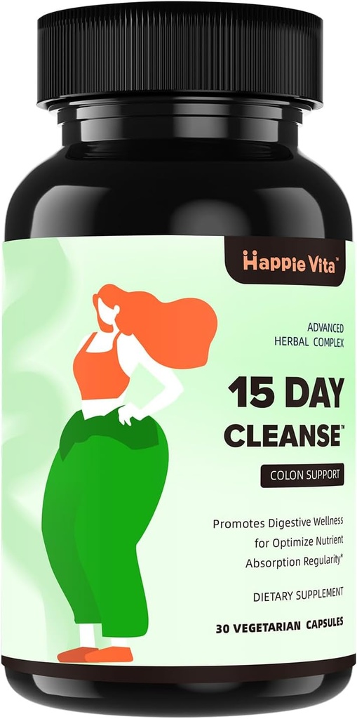 15 dies Gut Clearse Detox per a Dones i homes, Avançat Gut Colons Clear Detox amb Psyllium Husk, Cascara Sagrana, Senna i Probiotic Natural Laxativa, 30 Capules