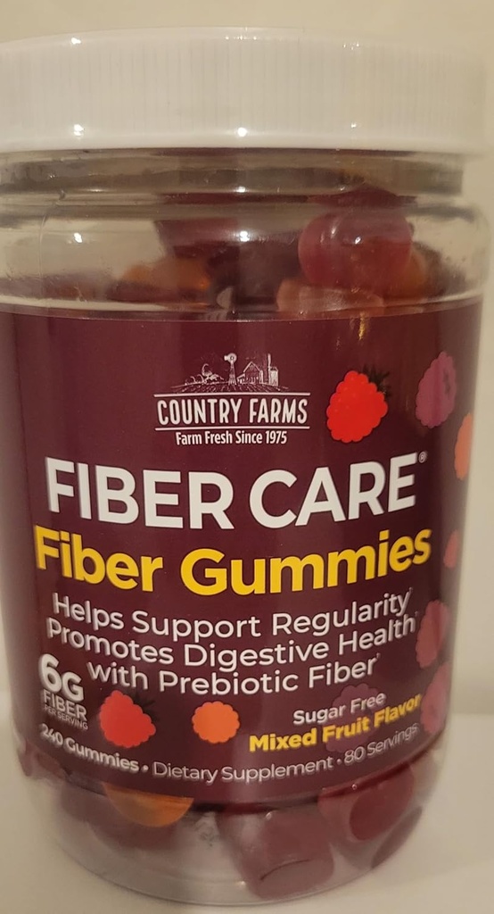 COUNTR Farm Fibre Gommies Sugar Free G6 Fibre PER Servir Fruits mélangés Saveur 240 CT