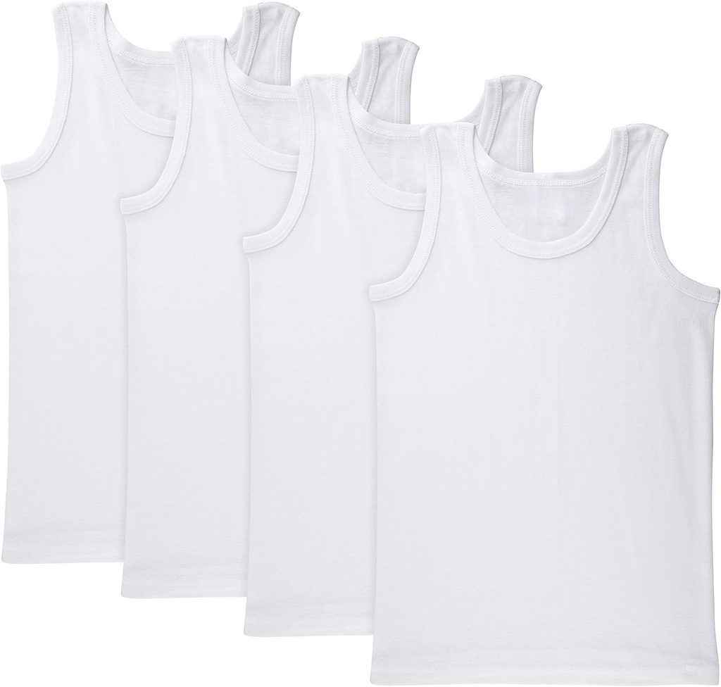 Brix Boys Undershirt Top - etiketarik gabe 100% Cotton Super Soft 4 Pack Novelty.