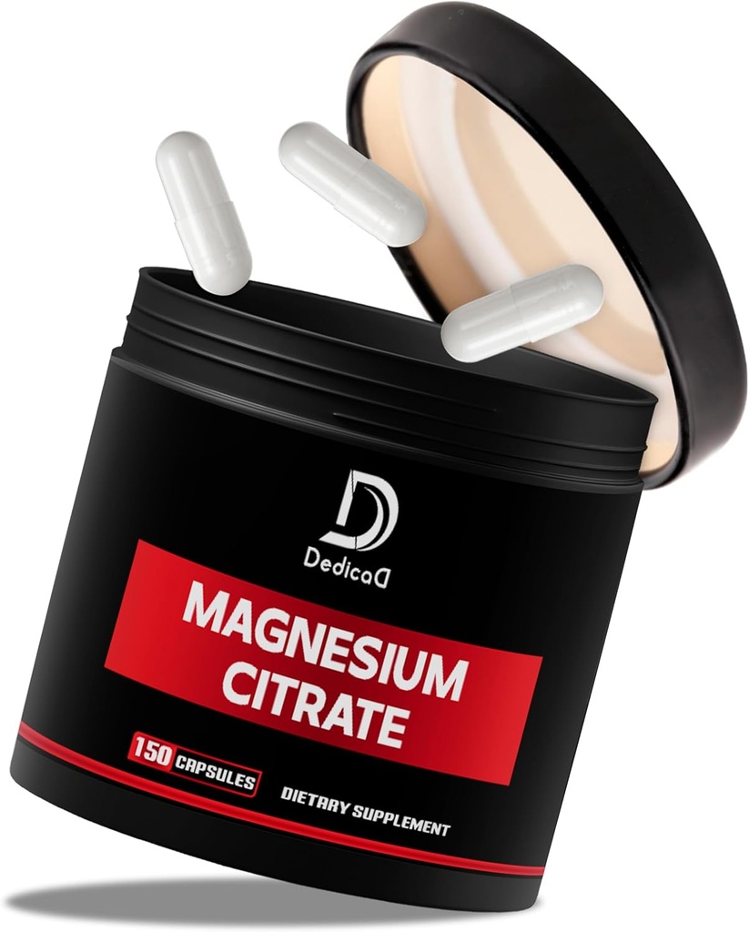 Magnesi Citrata 500mmg Capules (Citrato de Magnesio) - Pure Magnesi suplementari per donar suport al sistema Digesti, Muscle Massa i Producció d'Energia - 150 Capules per 5-Math Presy