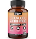 Ceylon Cinnamon Capsules - Combined with Ginger Root and Turmeric Curcumin Supplement - 120 Vegan Capsules