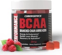 BCAA Gummies, Chews de enerxía con aminoácidos de cadea ramificada de electrólitos, construír músculos Lean e impulsar a resistencia, 60 Gummies, Berry Flavored