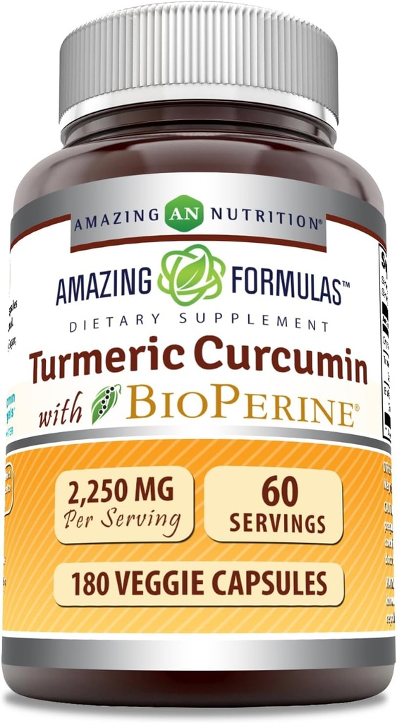 Verbazingwekkende Formules Kurkuma Curcumin met Bioperine Supplement 