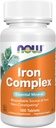 NOW Foods Supplements, Iron Complex, Non-Constipating*, Essential Mineral, 100 tabletter