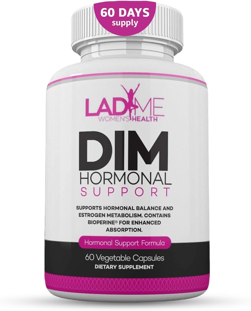 DIM Complex 150mg Hormonal Support Menopauza Relief Supplement for Hot Flash & Hormonal Acne Relief Bioperine, Broccoli & Wapnia Estrogen Metalogue Balancing Pills dla kobiet 60 Kapsułki przez LadyMe