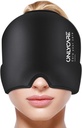 SOMENTECARE Migraine Relief Cap, Máscara Migraine calmante,Upgraded Gel Odorless Ice Head Wrap, Hot and Cold Therapy, FSA-HSA Elegível Cefaleia Pacote de Gelo para Tensão e Estresse (Preto)