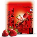 PulbereVitamina Electroliti Pulbere Plus Keto, căpșuni (50 serviri) 0 Zahăr, Nu Maltodextrina,1000mg Potasiu,120mg Calciu,120mg Magneziu, Vitamina organică C, Calorii Zero, Pulbere de hidratare energetică