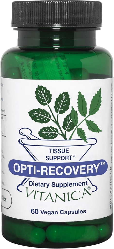 Vitanica Opti- Recovery, Pre & Post Chirurgie Support, Wound Care, BBL, Tummy Tuck, C Section & Postpartum Vitamin Essentials Healing Support, Scar, Ramender, Hysterektomie, Breast & Lipo, Vegan, 60 Caps