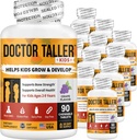 NuBest Doctor Taller Kids - Stöd Bone Styrka med Multivitaminer, Multimineraler, Calcium - Premium Formel för Ålder 2 till 9 - Grape smak - 12 Pack | 18 månader Supply