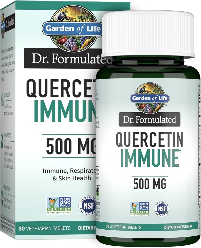 Garden of Life Quercetine Eenmaal daags Immuun Systeem Ondersteuning Supplement met Vitamine C, D & Probiotica 