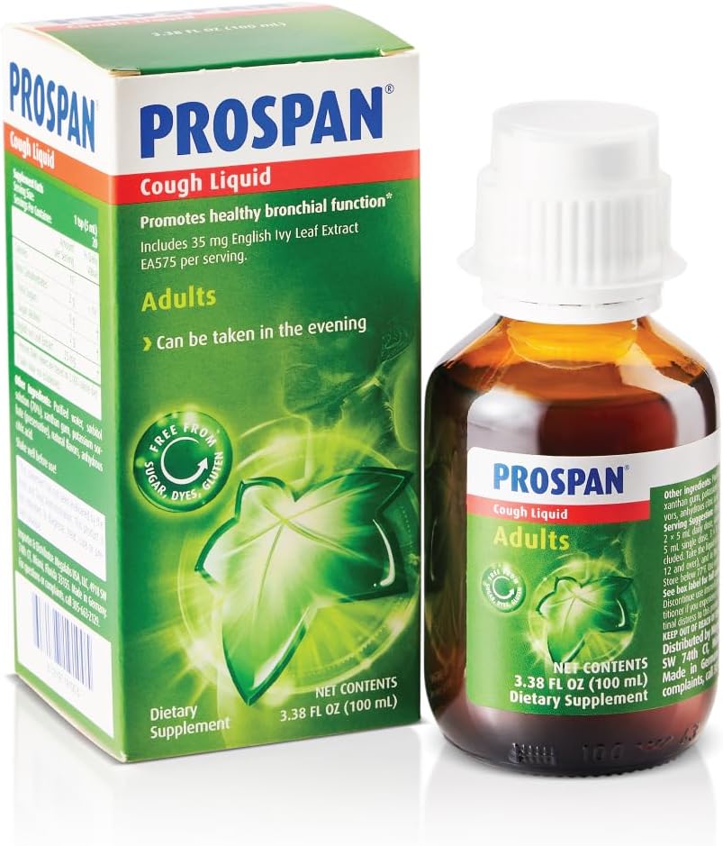 Prospan / Abrilar Köhögés Szirup + Mucus proprietary English Ivy Leaf kivonat EA575 felnőttek számára - Soothes Cough, Mucus Relief, Nincs hozzáadott cukor, Non- Drowsy, Alkoholmentes, Drug- Free - 100ml