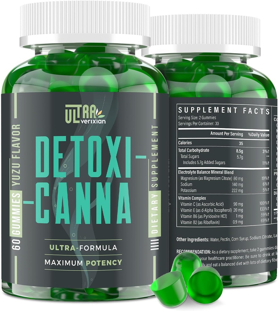 Detoxy Cleanse Gumies - Máj, Gut, Kidney Cleanse Detoxy & javítási, gyors és hatékony teljes test tisztítás legjobb nők és férfiak tejritmus - Természetes plant- alapú méregtelenítő kiegészítés, 60 gumi